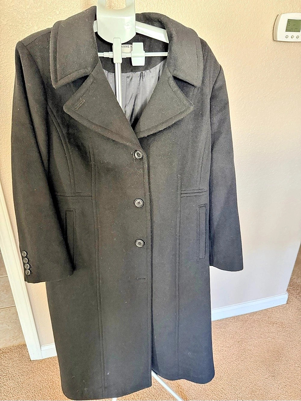 Anne Klein Women's Black Pea Coat